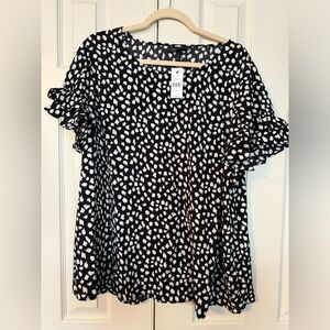 Lane Bryant dress blouse with ruffle sleeve